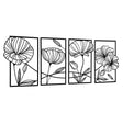 Yezi Metal Wall Art 4Pcs Floral Minimalist Line Decor-2006732700534312961