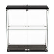 Stacked Glass Display Cabinet Lockable Collections Storage 2 Tier Shelf 2 Door-2018816913244819457