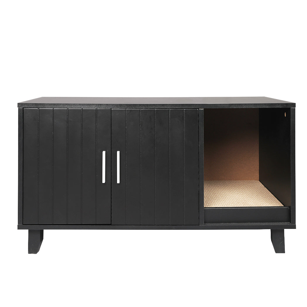 PaWz Enclosed Cat Litter Cabinet Box Black-2018816835016855553