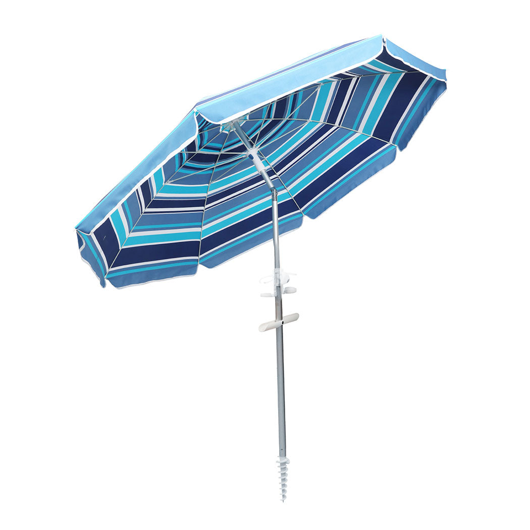 Mountview 2.2M Outdoor Beach Umbrellas Sand Blue-2018816781765971969