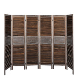 Levede Room Divider 6 Panel Folding Brown-2006732941086035969