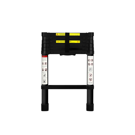Traderight Multipurpose Aluminium Ladder Telescopic 2M Black 2 Meter-2006733179096010753