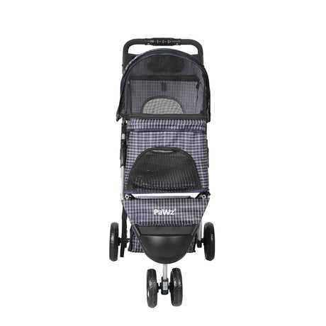 PaWz Large Pet Stroller Dog Cat Carrier Plaid-2006733030680563713