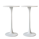 Levede 2x Round Bar Table Pub Tables White-2006733275493699585