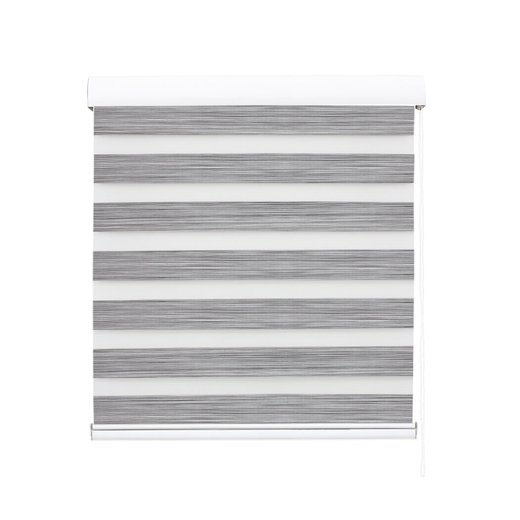 Marlow Blackout Zebra Roller Blind Curtains 180x210 Grey-2018816836891709441