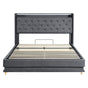 Levede Double Bed Frame Gas Lift LED Light