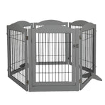 PaWz 6 Panels Pet Dog Playpen Puppy Grey-2006732991824531457