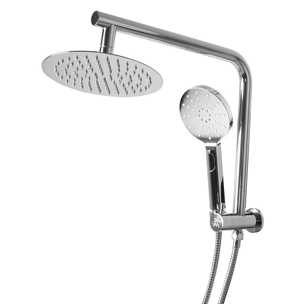 Shower Head High Pressure Set Rain Round Silver-2018816876871815169