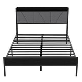 Levede Double Bed Frame Steel Base with Headboard Grey-2006732772936388609