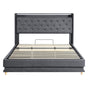 Levede King Bed Frame Gas Lift Storage LED Light USB