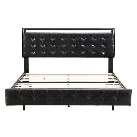 Levede  Floating Bed Frame Double with Headboard LED Lights Mattress Base-2006732834760429569