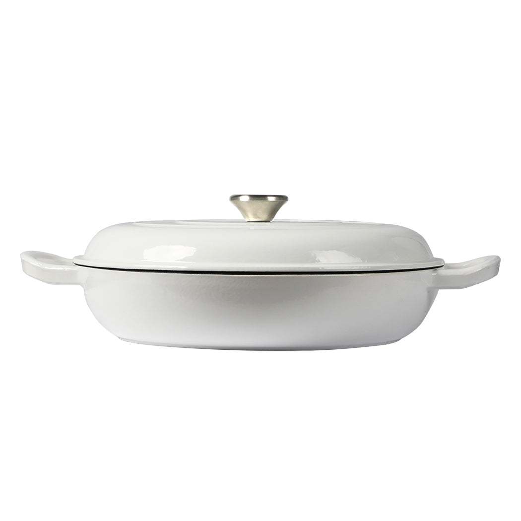 TOQUE 3.5L Enamel Dutch Oven Pan in White Colour-2018816806898241537