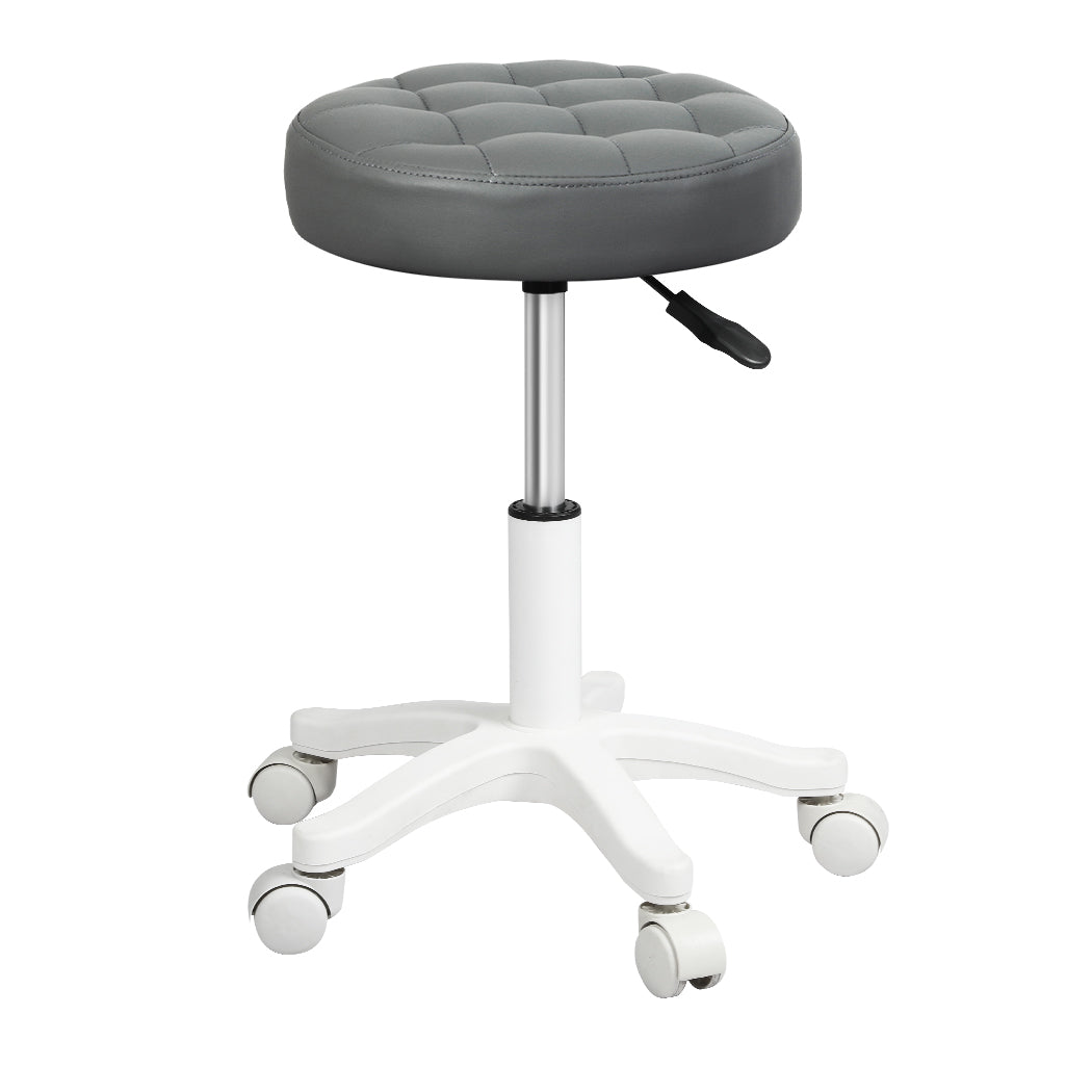 Levede 4x Rolling Bar Stool Swivel Salon SPA Chair Grey-2018816873524760577