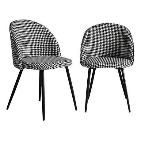 Levede 2x Dining Chairs Kitchen Cafe Black and White-2006733258737455105