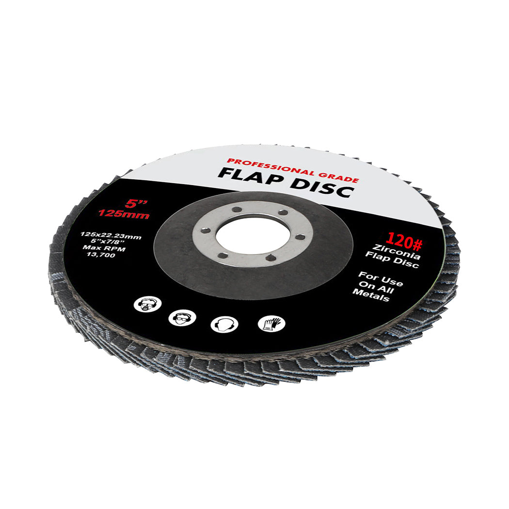 Traderight Flap Discs 125mm 5" Zirconia 1x20mX3 60SQM-2006733181327380481