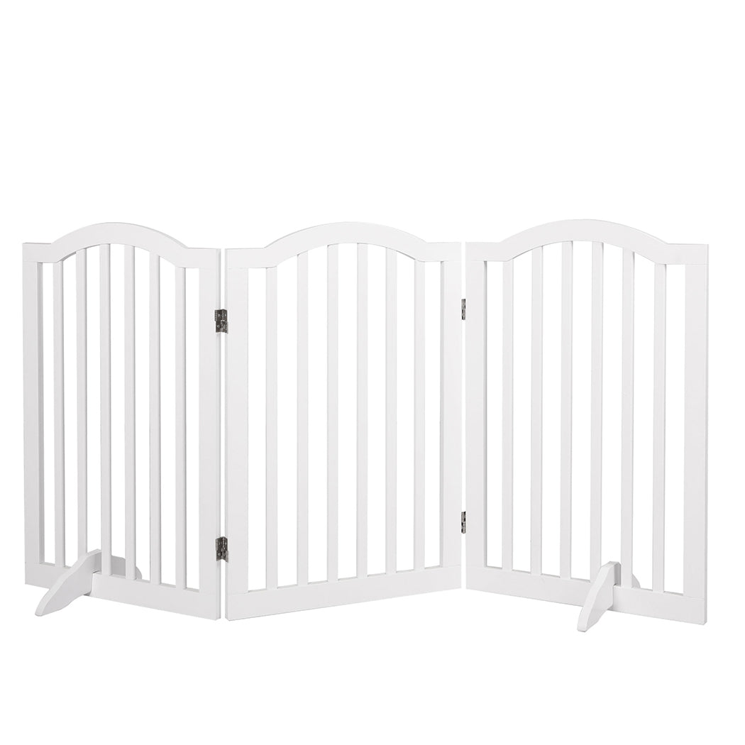 PaWz Wooden Pet Gate Dog Fence Safety White-2006732982576091137
