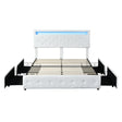 Levede Queen Bed Frame RGB LED PU 4 Drawer USB-2018816936401571841