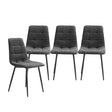 Levede 4x Dining Chairs Kitchen Velvet Grey-2006733264500428801
