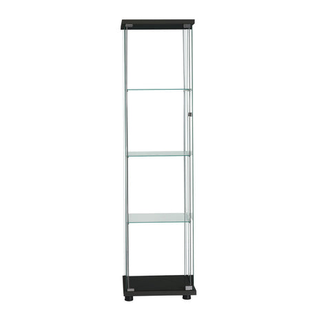 Stacked Display Storage Cabinet Glass Black-2006733282951172097