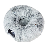 Pawz Cat Tunnel Foldable Fluffy Plush Play Tube Grey-2006732904436207617