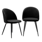 Levede 2x Dining Chairs Kitchen Cafe Black-2006733258255110145