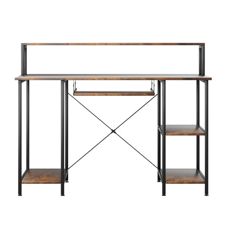 Levede Office Gaming Computer Desk Brown-2006732839713902593