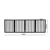 PaWz 4 Panels Wooden Pet Gate Dog Fence Black 600x 3MM-2018816800749391874
