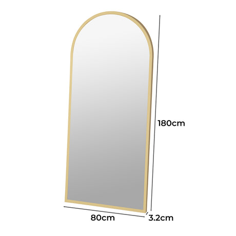 Yezi Floor Mirror Full Length Mirrors 1.8M Gold White-2006733284486287362