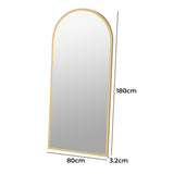 Yezi Floor Mirror Full Length Mirrors 1.8M Gold White - Front View