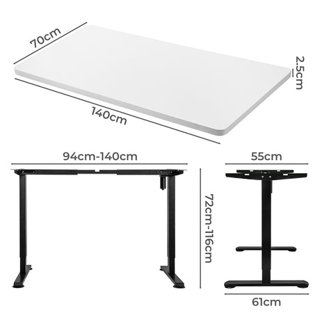 Levede Motorised Standing Desk Adjustable 140cm White 1000x 1MM-2018816933687857154