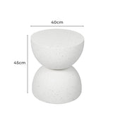 Levede Side Table Terrazzo Coffee Tables Beige - Front View