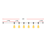 EMITTO 10M Festoon String Lights Xmas 10 Meter - Front View