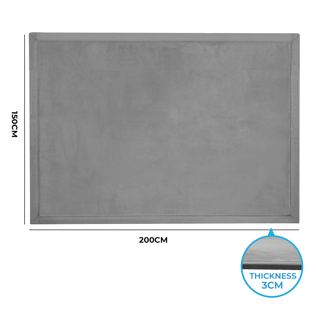 Marlow Coral Velvet Area Rugs Large Mat 150x200cm Grey-2006732690539286530
