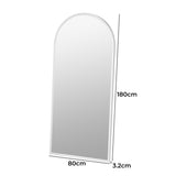 Yezi Floor Mirror Full Length Mirrors 1.8M White - Front View