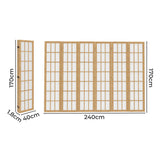 Levede 6 Panel Room Divider 170cm Freestanding Screen-2006732767794171906