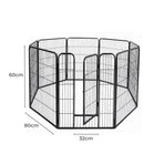 PaWz 8 Panel Pet Dog Playpen Puppy Exercise Black 24 inch-2018816872375521282