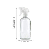 6x 500ml Clear Glass Spray Bottles Trigger - Front View
