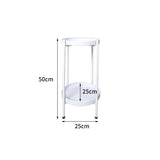 Levede 2 Tiers Plant Stand Metal Flower White Medium-2006732931460108290