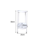 Levede 2 Tiers Plant Stand Metal Flower White Medium-2006732931460108290