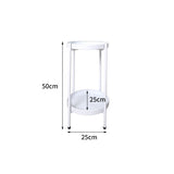 Levede 2 Tiers Plant Stand Metal Flower White Medium - Front View