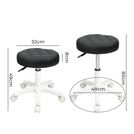 Levede 4x Rolling Bar Stool Swivel Salon SPA Chair Black-2018816867141029890