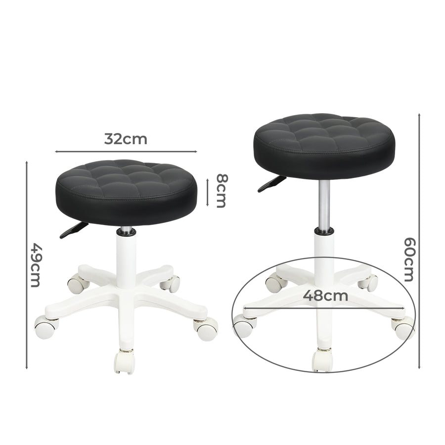 Levede 4x Rolling Bar Stool Swivel Salon SPA Chair Black-2018816867141029890