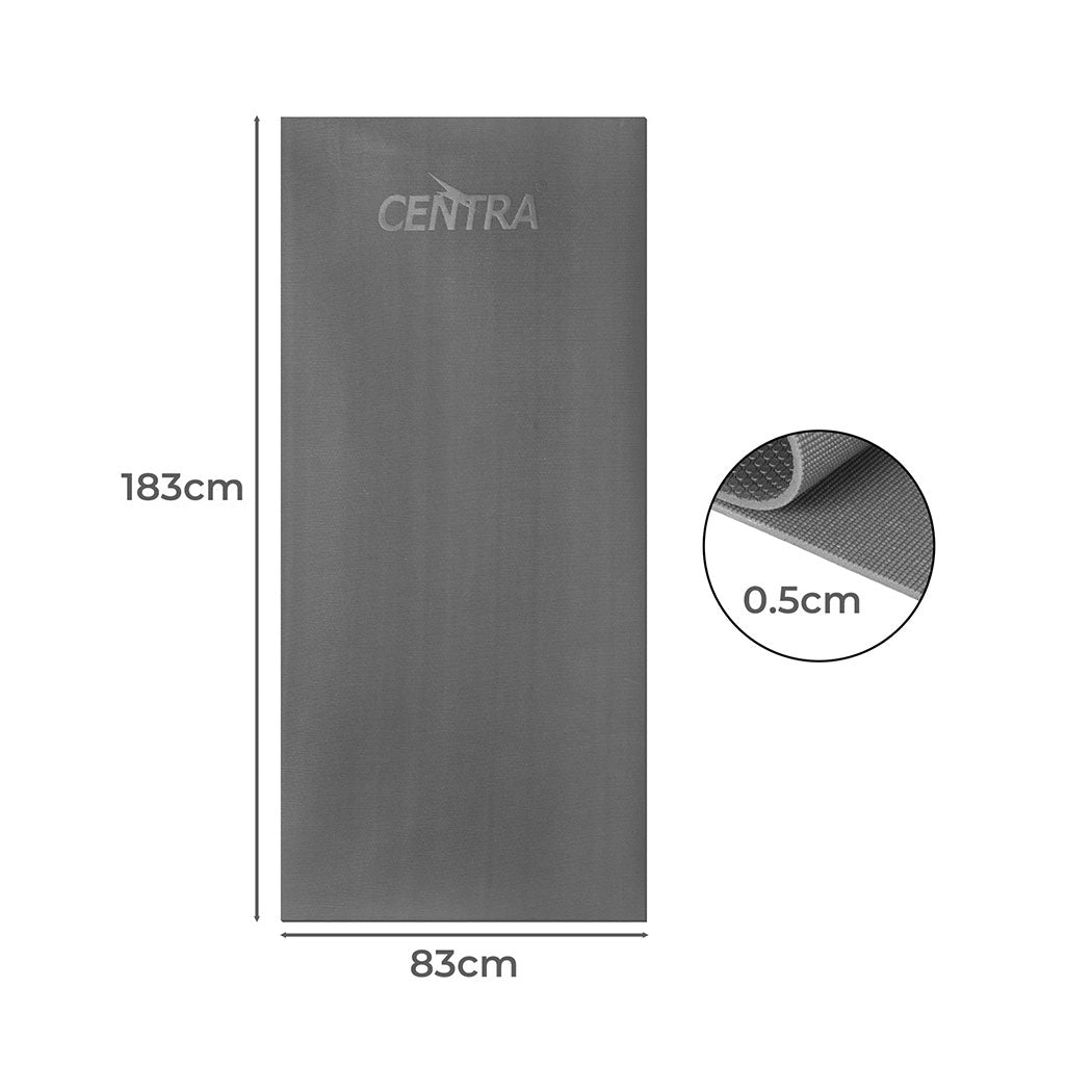Centra Yoga Mat Non Slip 5mm Exercise Grey-2006732947113250818