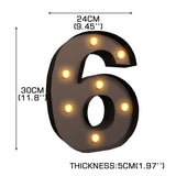 LED Metal Number Lights Free Standing - Front View