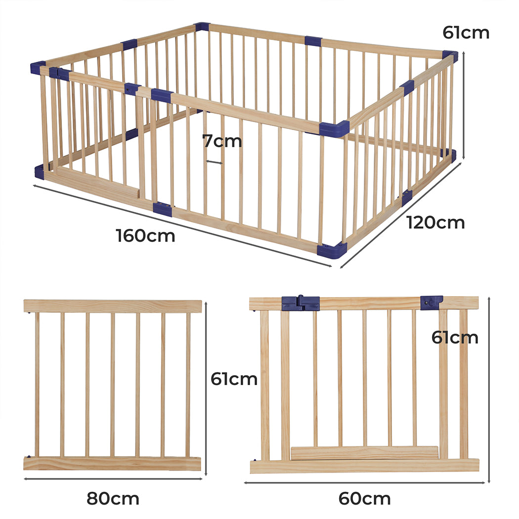 BoPeep Kids Playpen Wooden Baby Safety Medium-2006733211438288898
