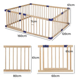 BoPeep Kids Playpen Wooden Baby Safety Medium - Front View