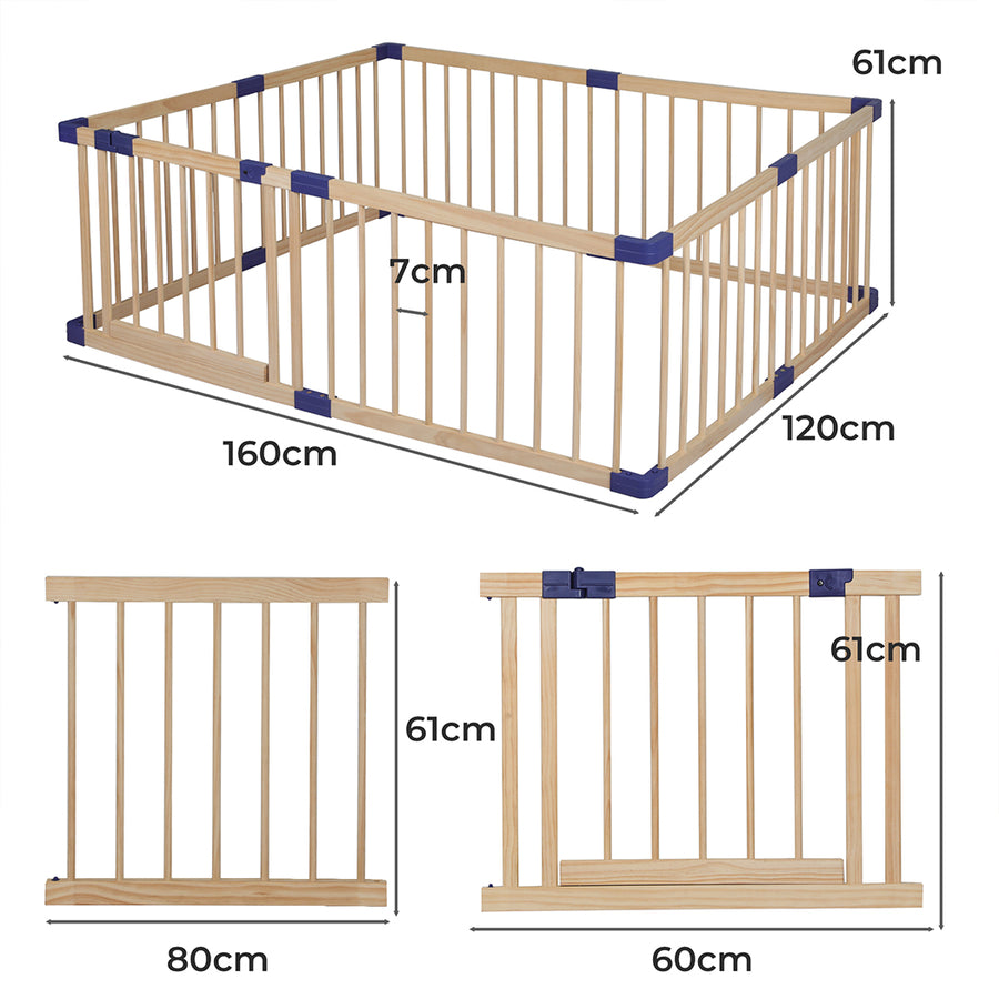 BoPeep Kids Playpen Wooden Baby Safety Medium-2006733211438288898
