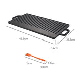 Toque 49.5cm Reversible Cast Iron Griddle Pan Non-Stick - Front View