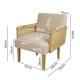 Levede Rattan Lounge Armchair - Front View