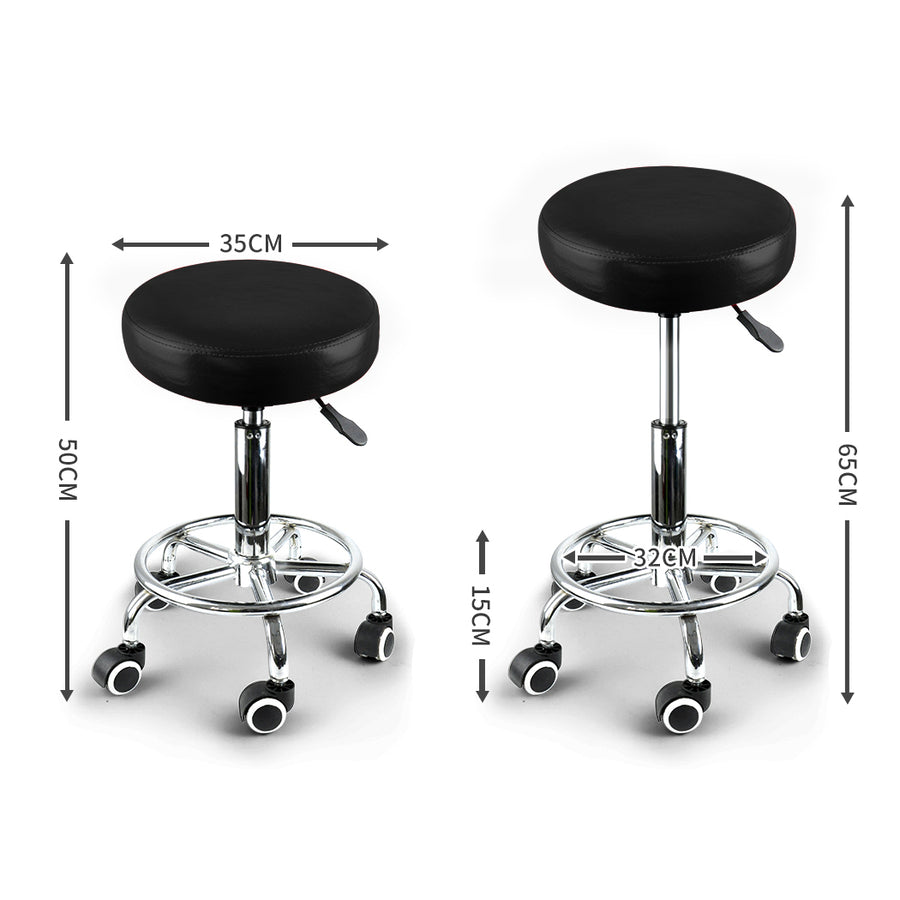 2x Levede Swivel Salon Barstool Hairdressing Black-2018816797461057538